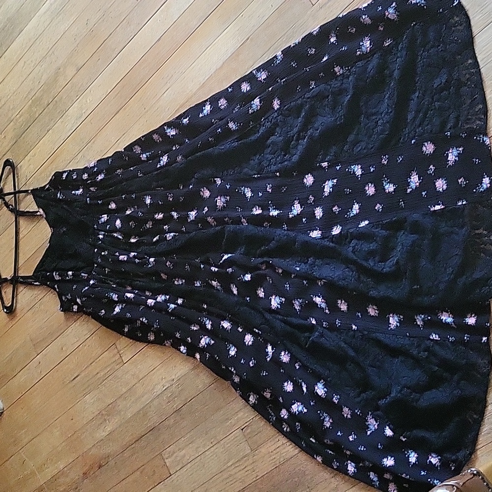Long black flowered Torrid dress